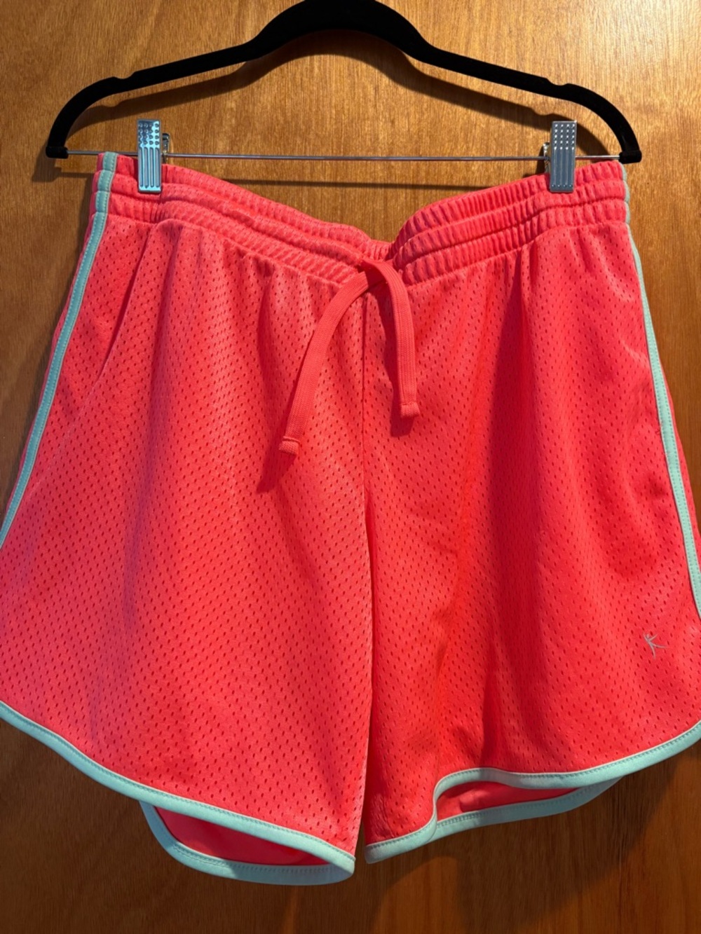 Danskin Coral Athletic Mesh Shorts with Mint Trim